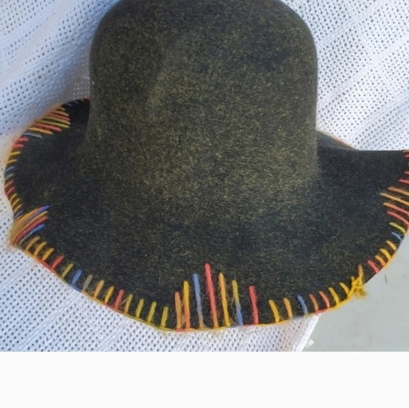 Vintage Autumn Toned wool whipstiched hat main image 4